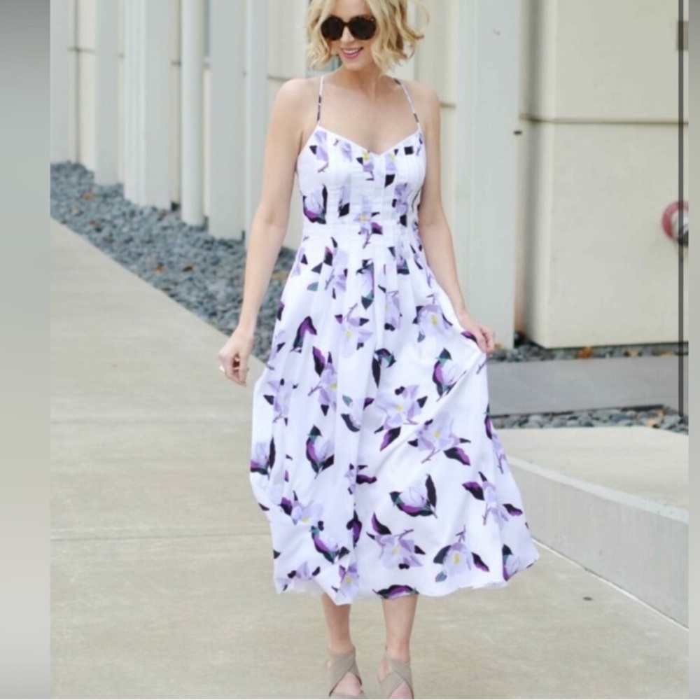 Banana Republic Purple Floral Slipdress with Pockets size 6